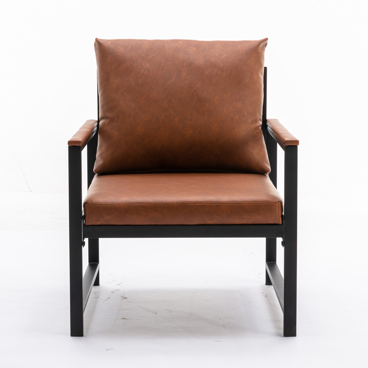 Debbie Orange Faux Leather Accent Chair