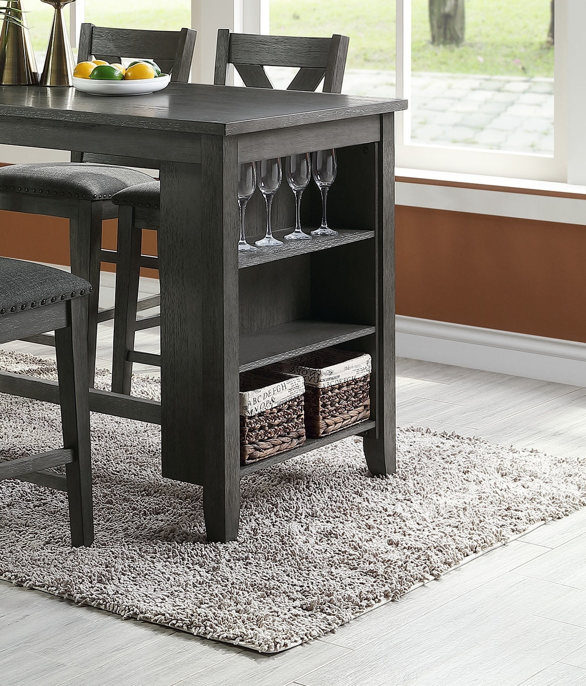 Modern Contemporary Gray 5-Piece Counter Height Dining Table