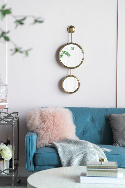 Unique 2 Circle Contemporary Wall Mirror