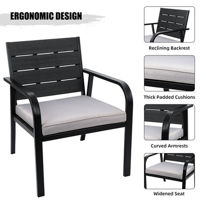 4 Pieces Outdoor Seating Set (black)