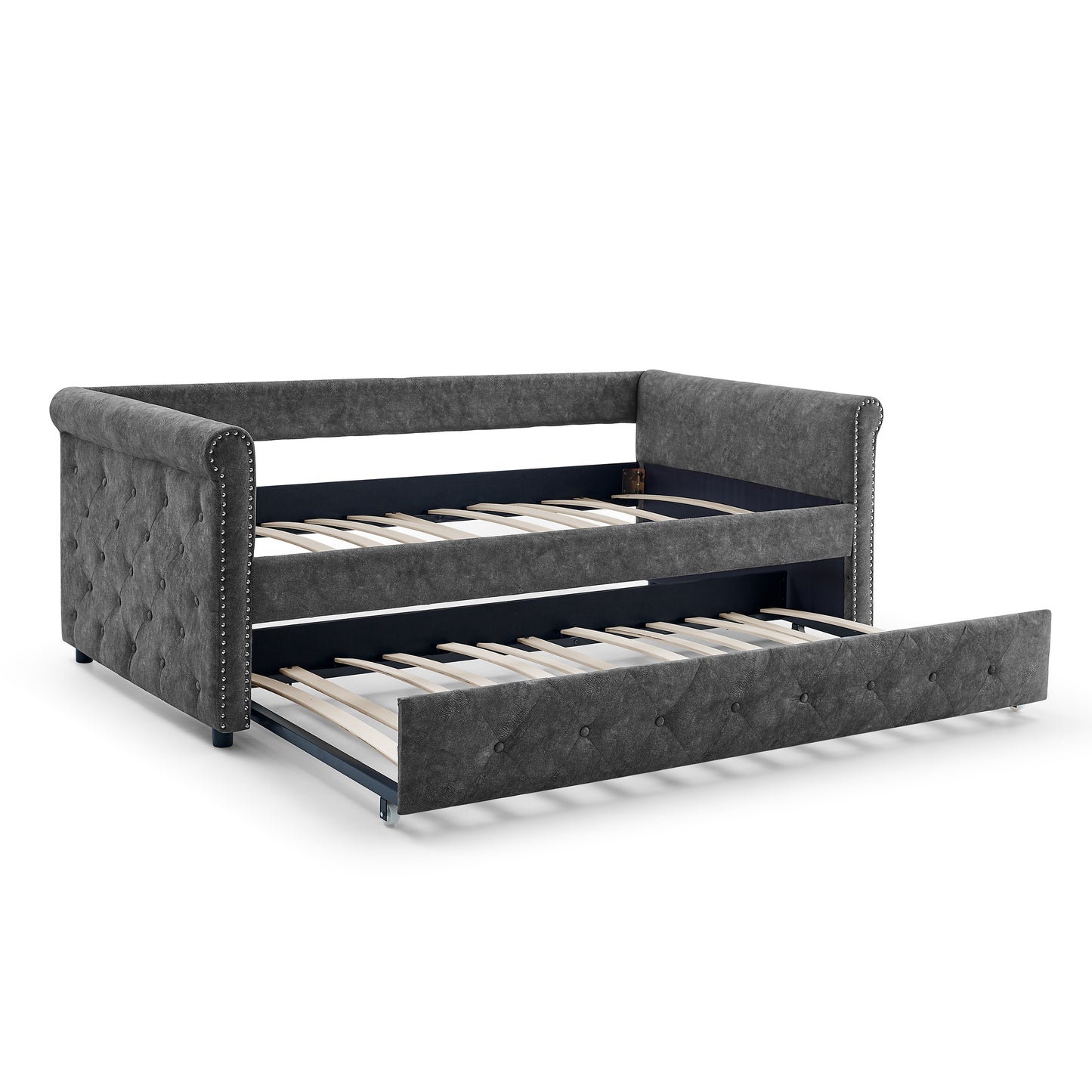 Cassia Dark Gray Daybed with Trundle (twin/twin)