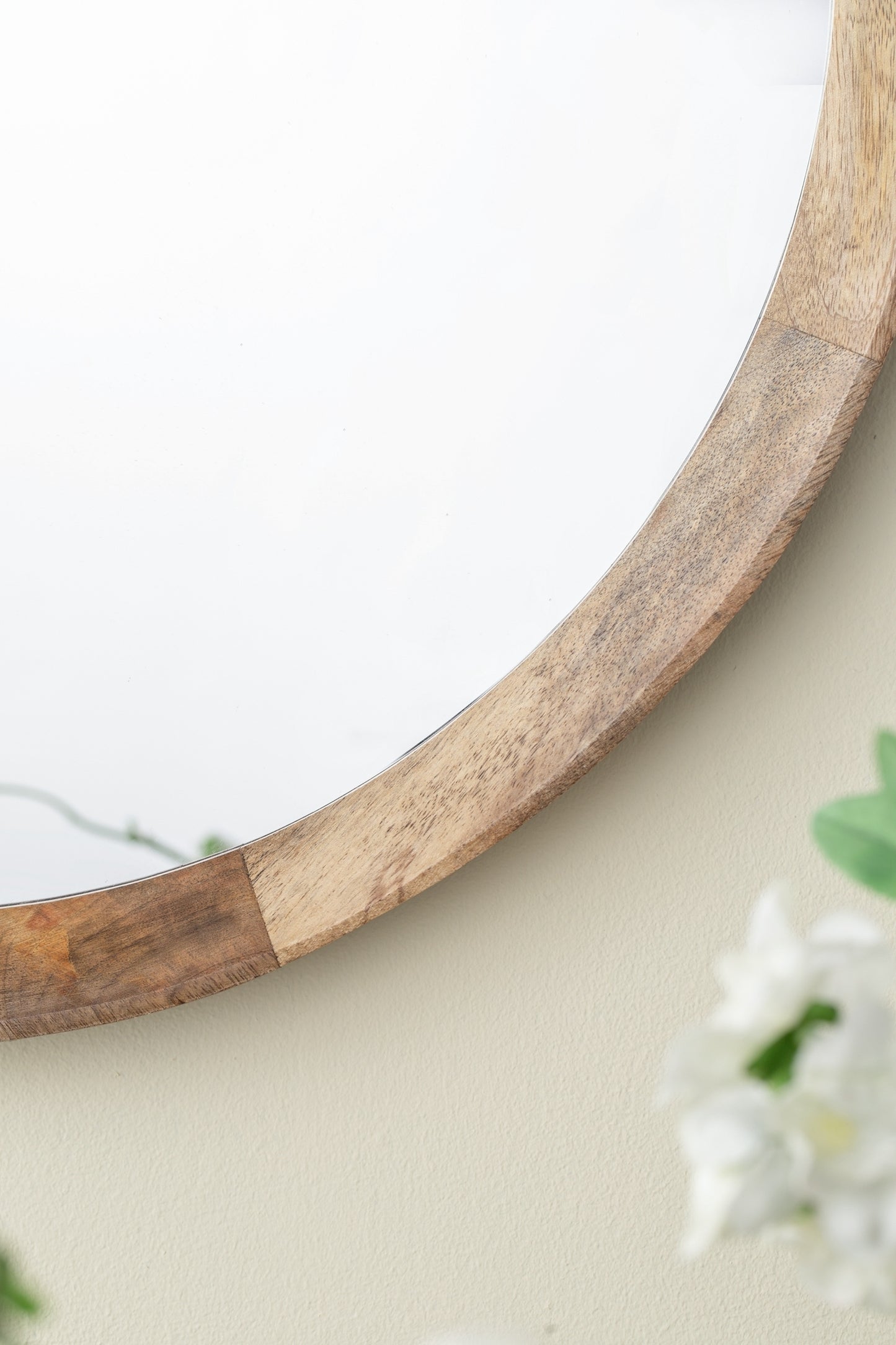 Mango Natural Wood 20 Inch Wall Mirror