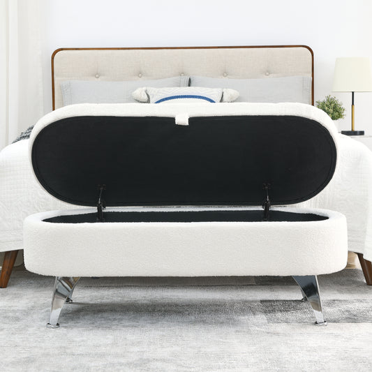 Lizzie Storage Bench (teddy white)