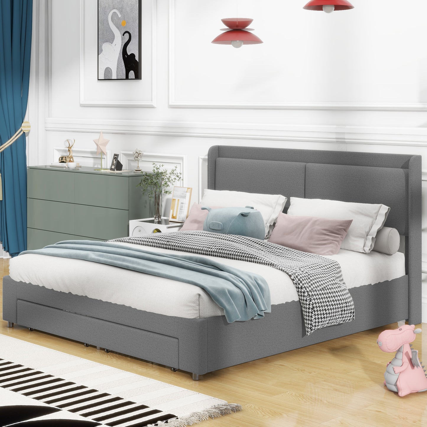 Zelda Queen Bed (gray)