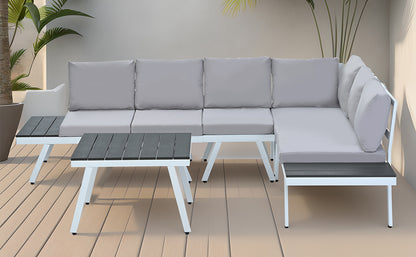 Industrial 5-Piece Aluminum Outdoor Seating Set (gray)