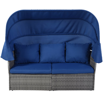 Outdoor Convertible Sunbed (blue)