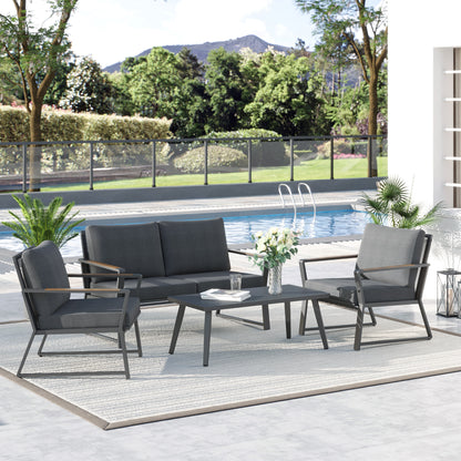 Outsunny Gray 4 Piece Outdoor Seating Set