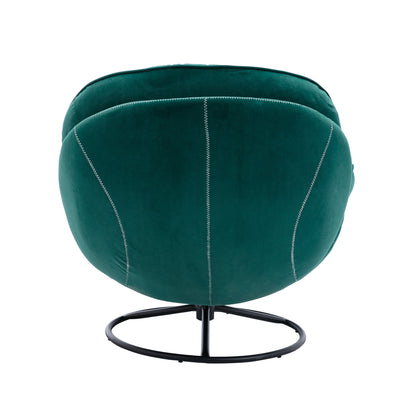 Marsh Green Accent Chair with Ottoman