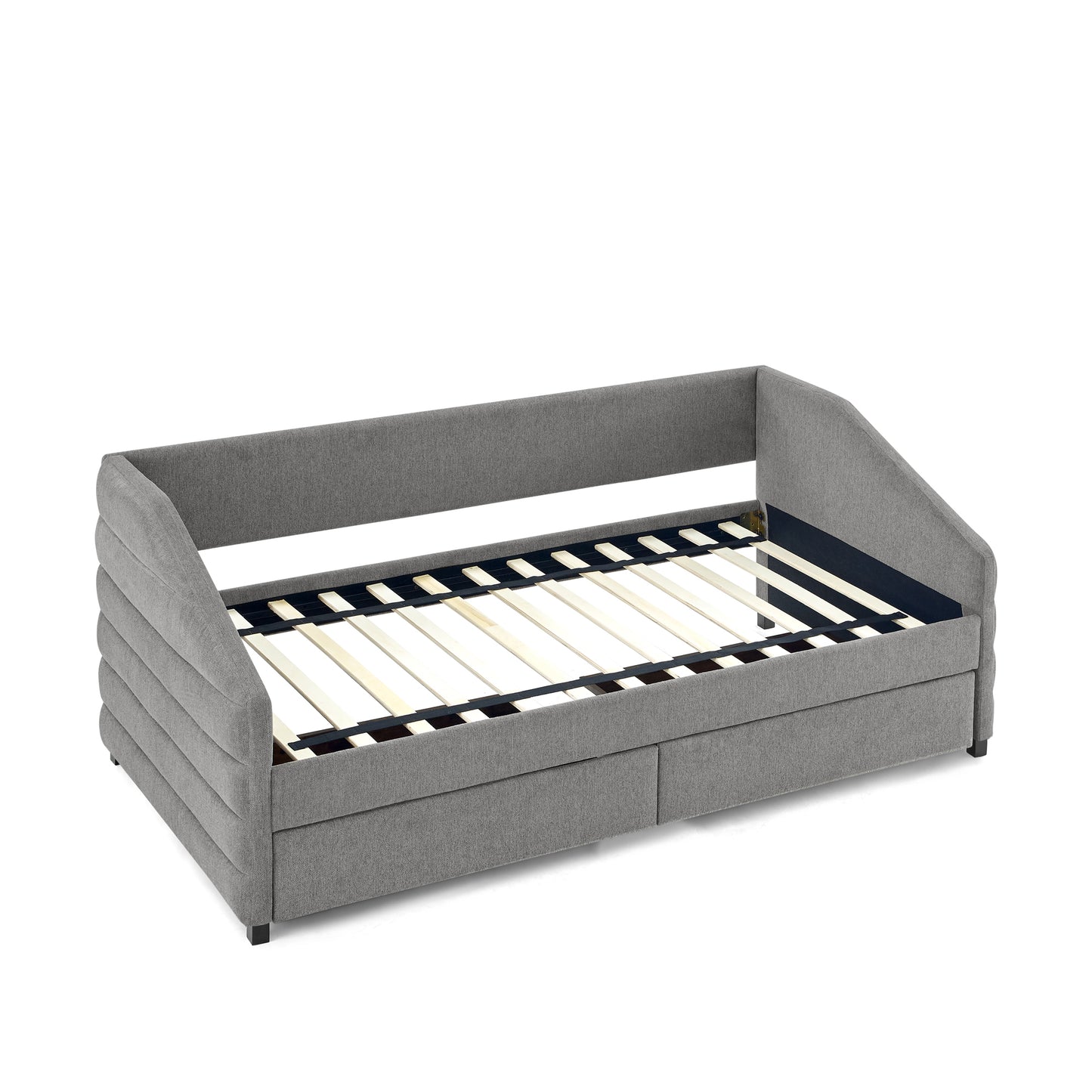 Lined Dark Gray Daybed with Drawers (twin)
