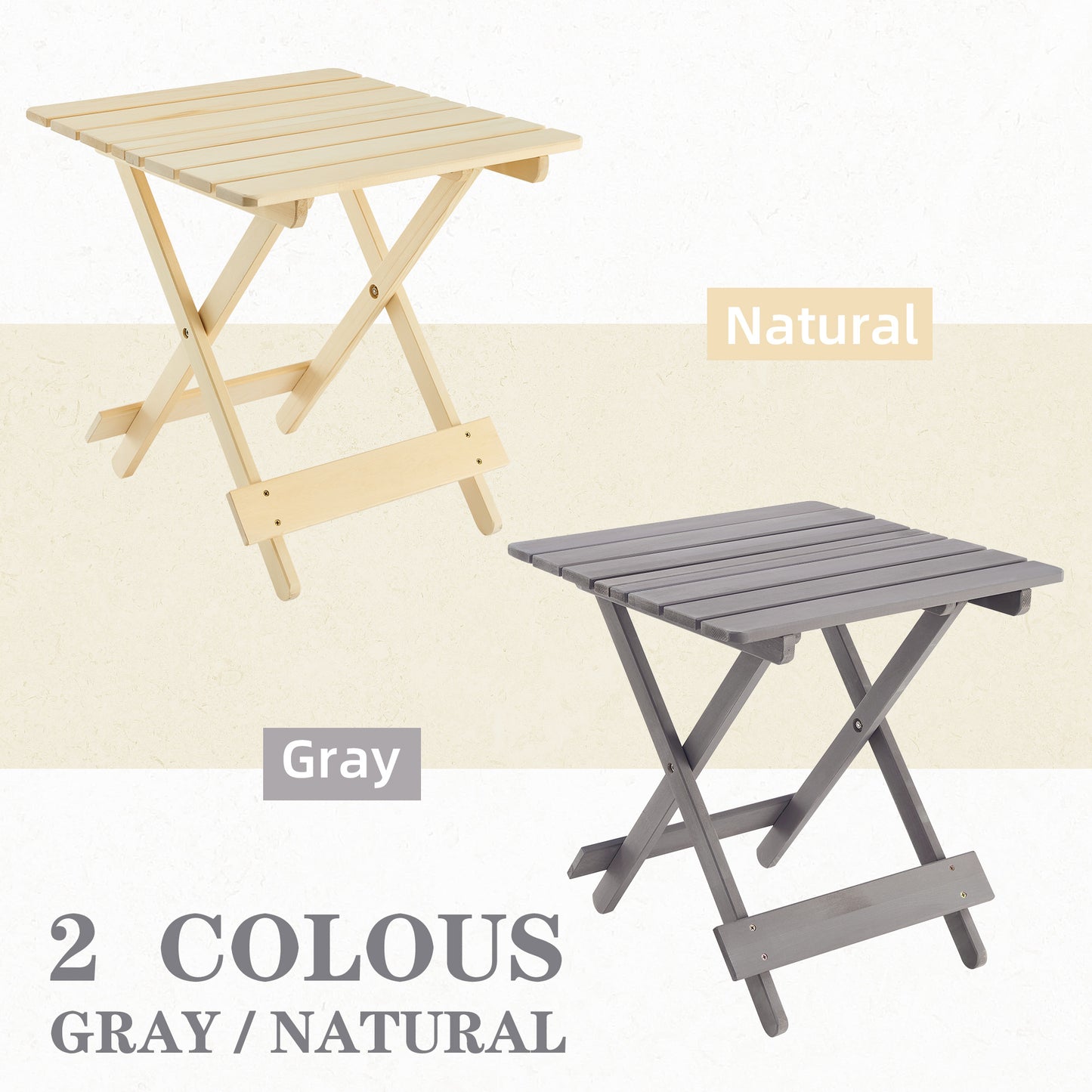 Outdoor Wooden Folding Table (gray)