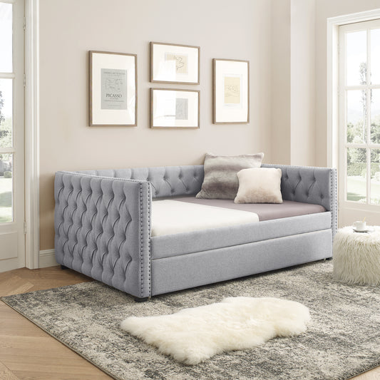 Fluff Light Gray Daybed with Trundle (full/twin)