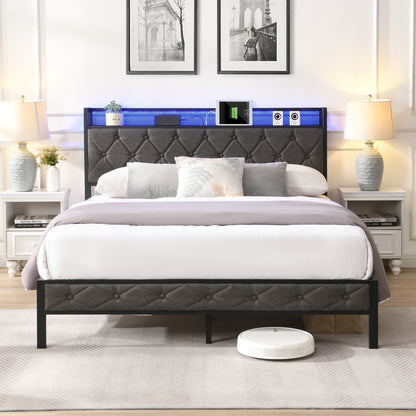 Damien Full Bed (dark gray)