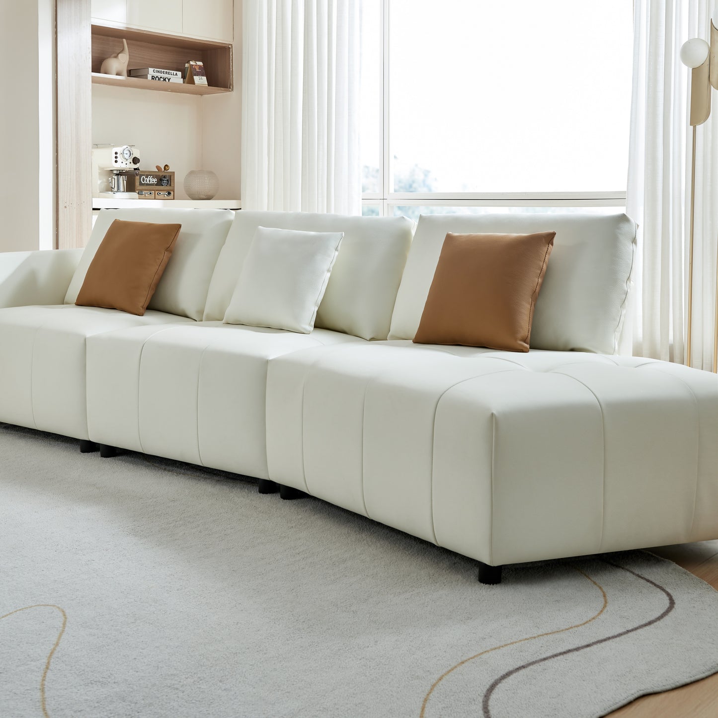 Anders Leather Sofa (beige)