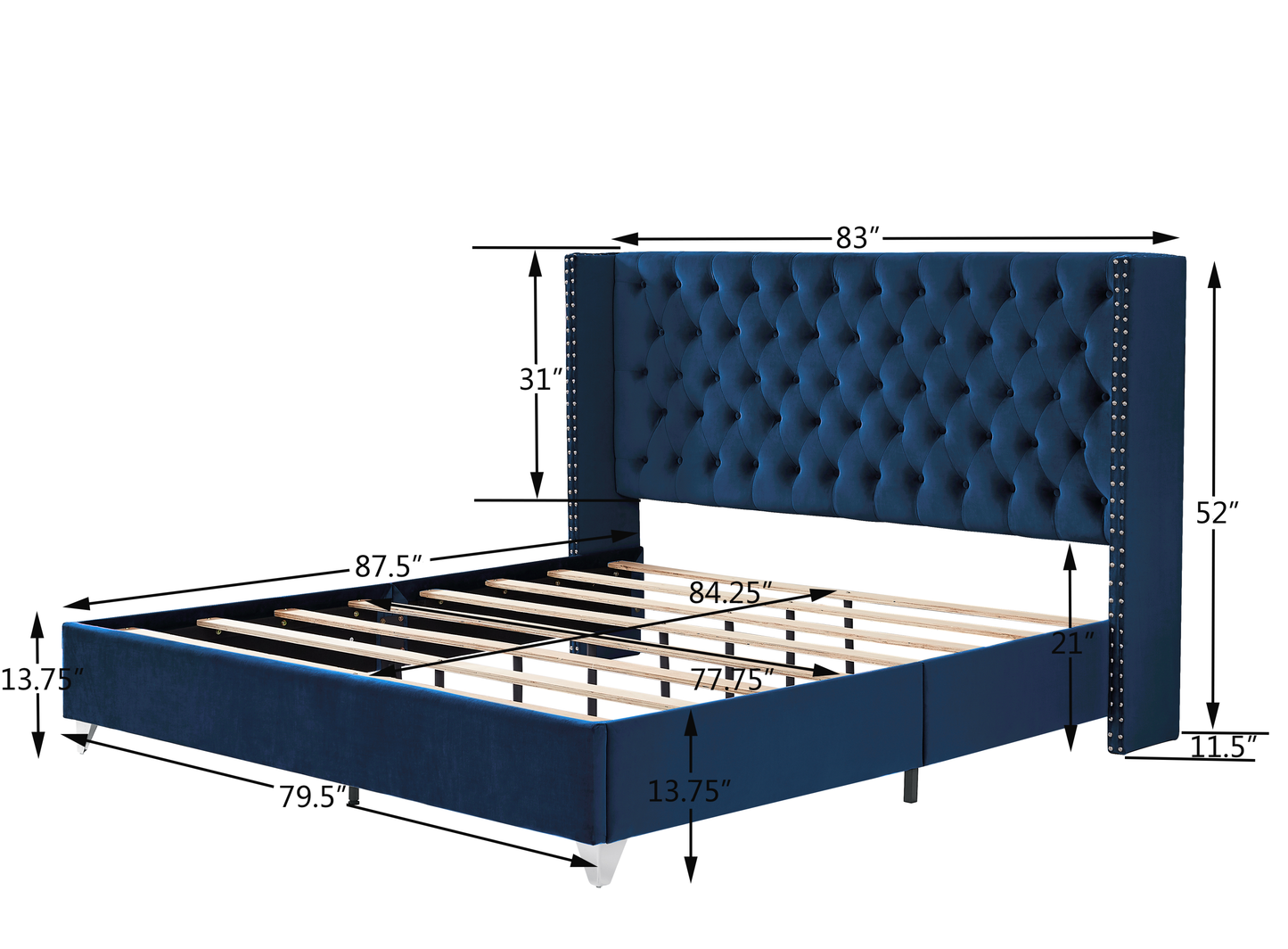 Caine King Bed (blue)