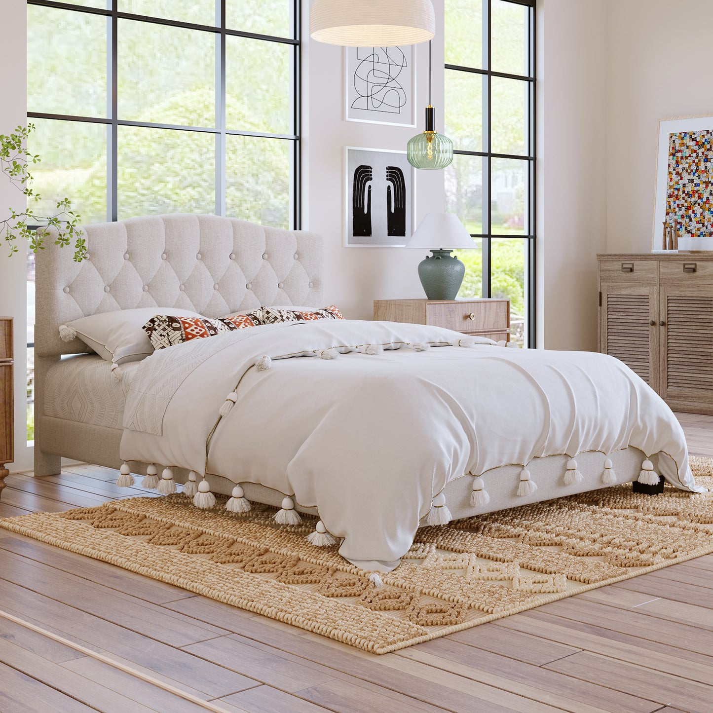 Mefo Queen Bed (beige)