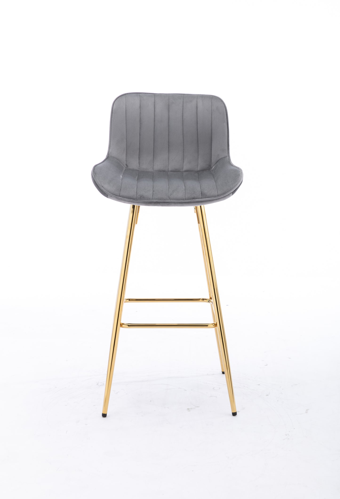 26" Set of 2 Bar Stools (gray/gold)