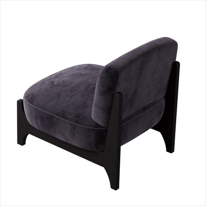 Izzy Black Upholstered Velvet Accent Chair