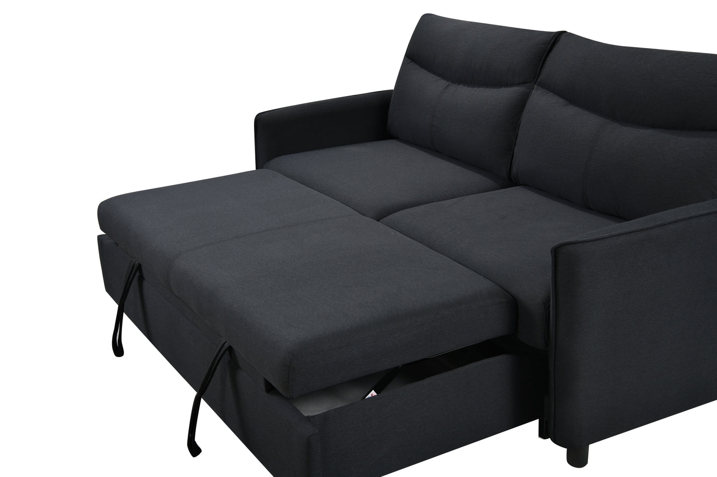 Kirby 3 in 1 Convertible Sleeper Sofa Bed (black)