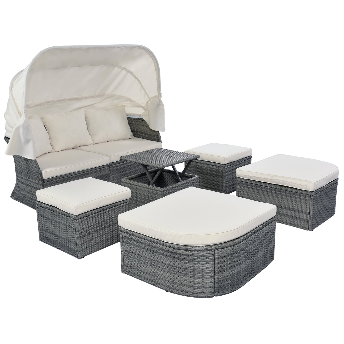 Outdoor Convertible Sunbed (beige)