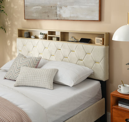 Evie Queen Bed (beige)