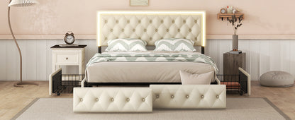 Eros Queen Bed (beige)