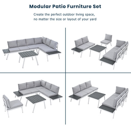 Industrial 5-Piece Aluminum Outdoor Seating Set (gray)