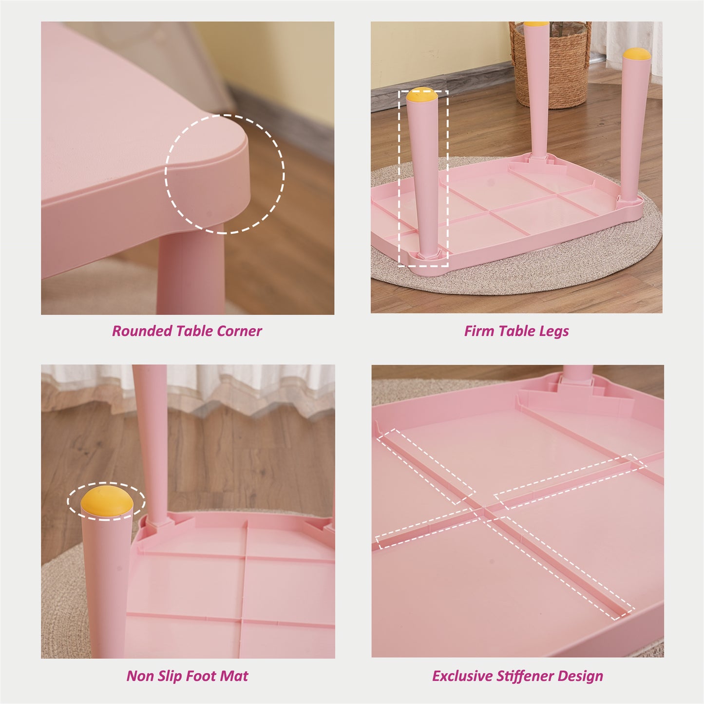 Kids Table and Chair Set (pink)