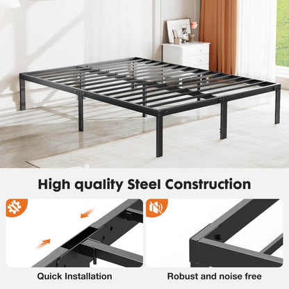 Queen Heavy Duty Metal Bed Frame with Sturdy Steel Slat Support