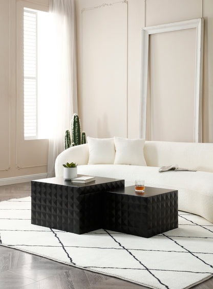 Matt Black Square Nesting Coffee Table