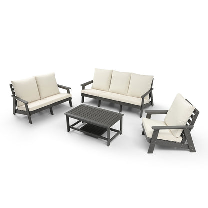 Gray All-Weather Outdoor Coffee Table