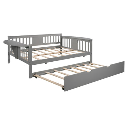 Wooden Gray Daybed with Trundle (full/twin)