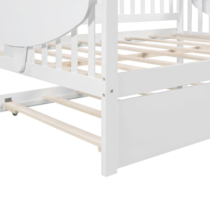 Wooden White Daybed with Trundle (full/twin)