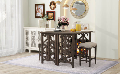 Averill Espresso 3 Piece Dining Table Set