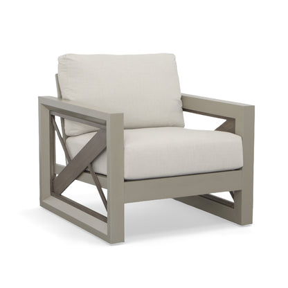 Outdoor Patio Beveled Panels Arm Chair (tan)