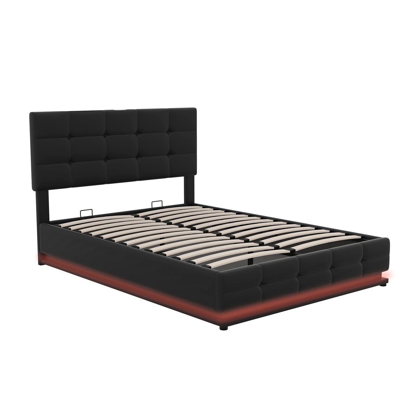 Derek Full Bed (buttoned black)