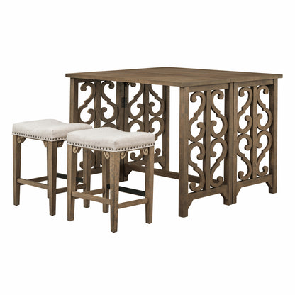 Averill Brown 3 Piece Dining Table Set