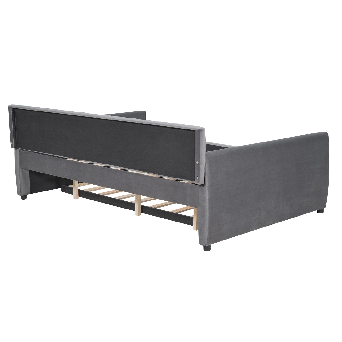 Vertical Lined Gray Daybed with Trundle (full)