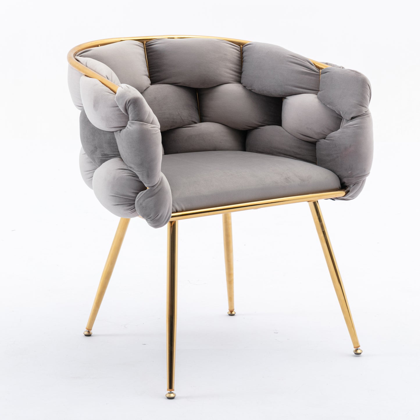 Stitch Gray Velvet Accent Chair