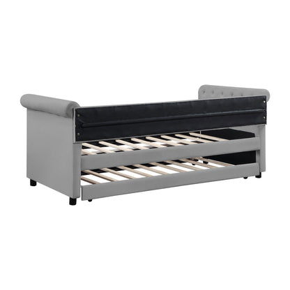 Button Gray Daybed with Trundle (twin/twin)