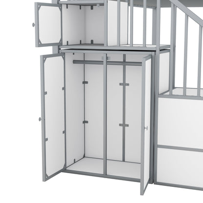 Castle Gray Twin over Twin Bunk Bed