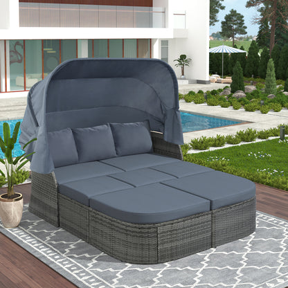 Outdoor Convertible Sunbed (gray)