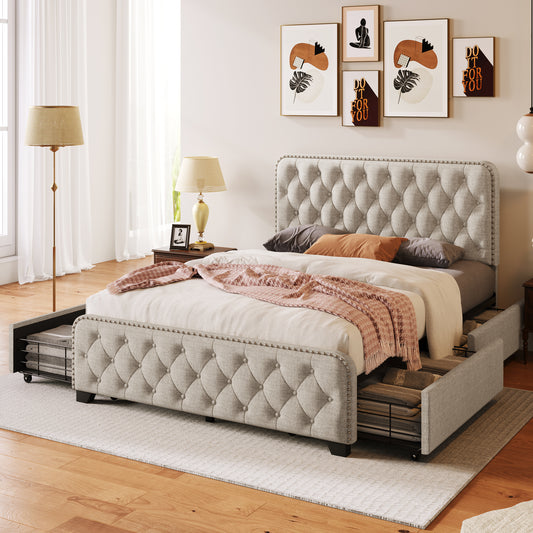 Hazel Full Bed (beige)