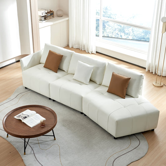 Anders Leather Sofa (beige)