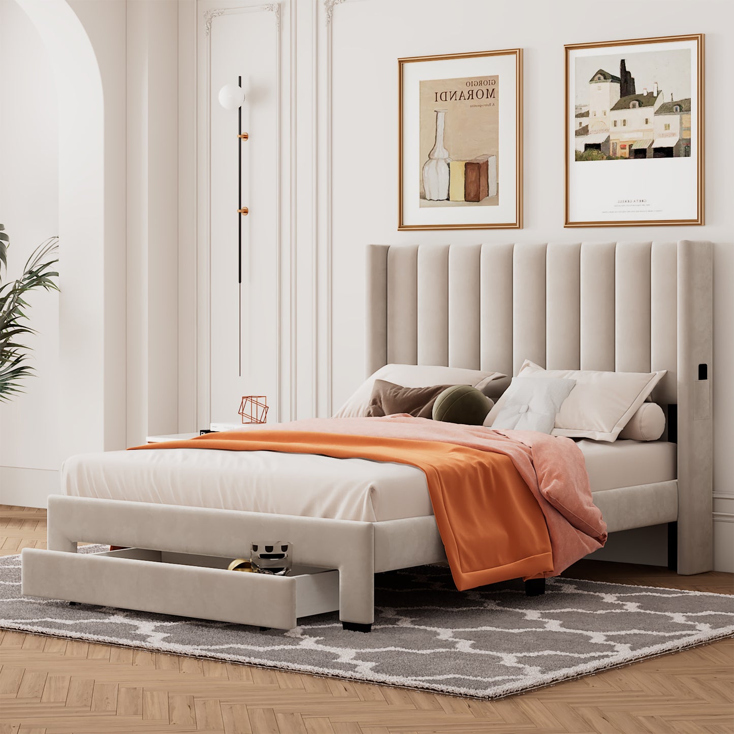 Hava Full Bed (beige)