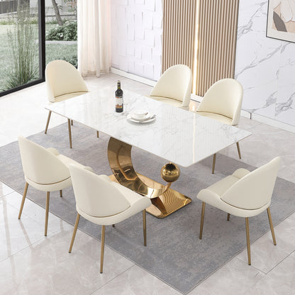 71" Stone 6-Piece Dining Table