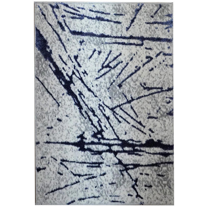 Shifra Area Rug Gray with Navy Blue 9X12