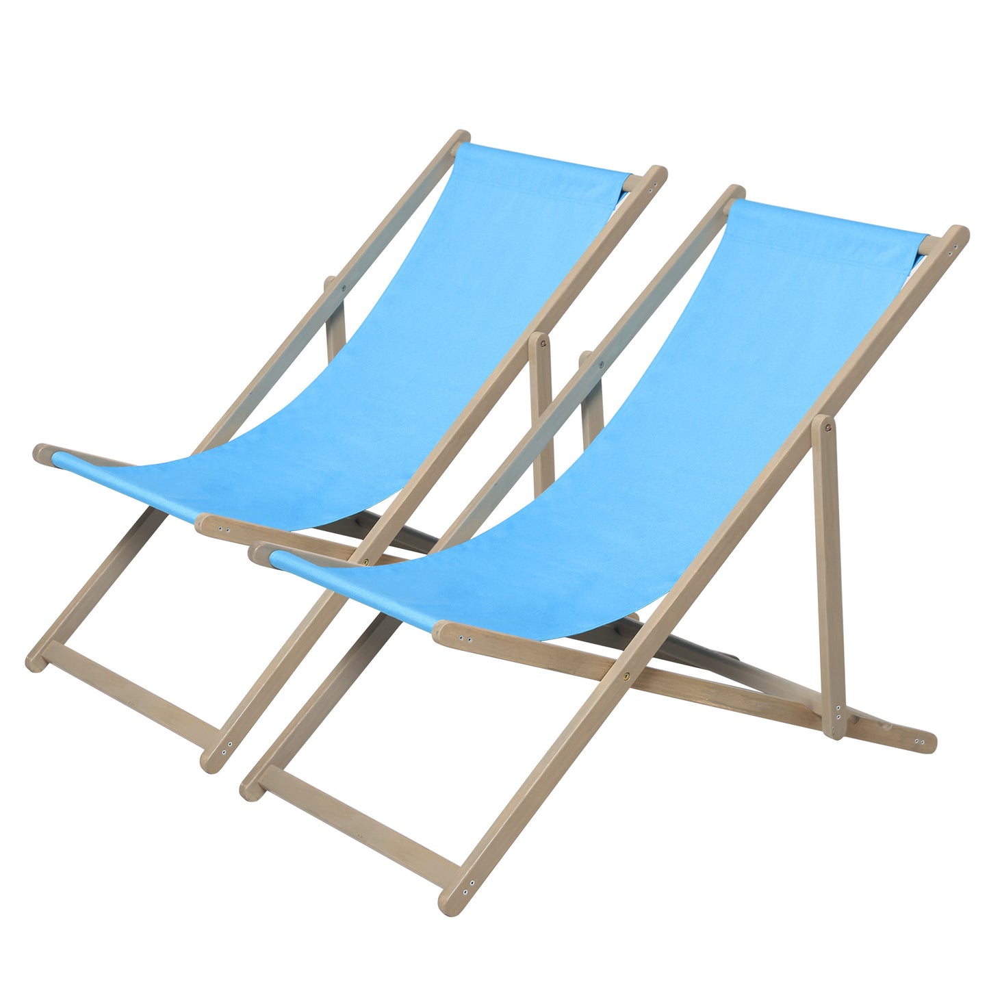 Beach Sling Lounge Chair Set of 2 (blue)