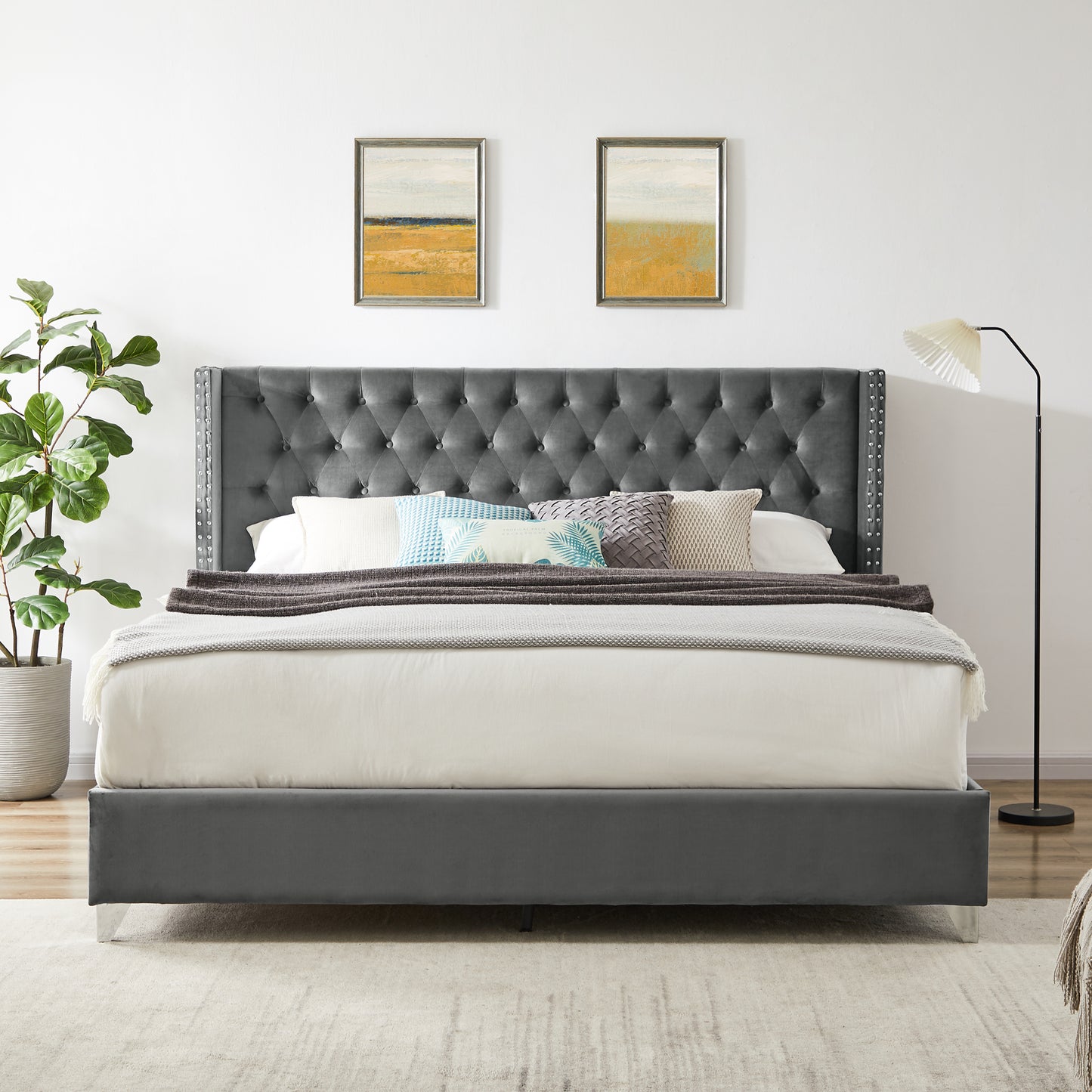 Caine King Bed (gray)