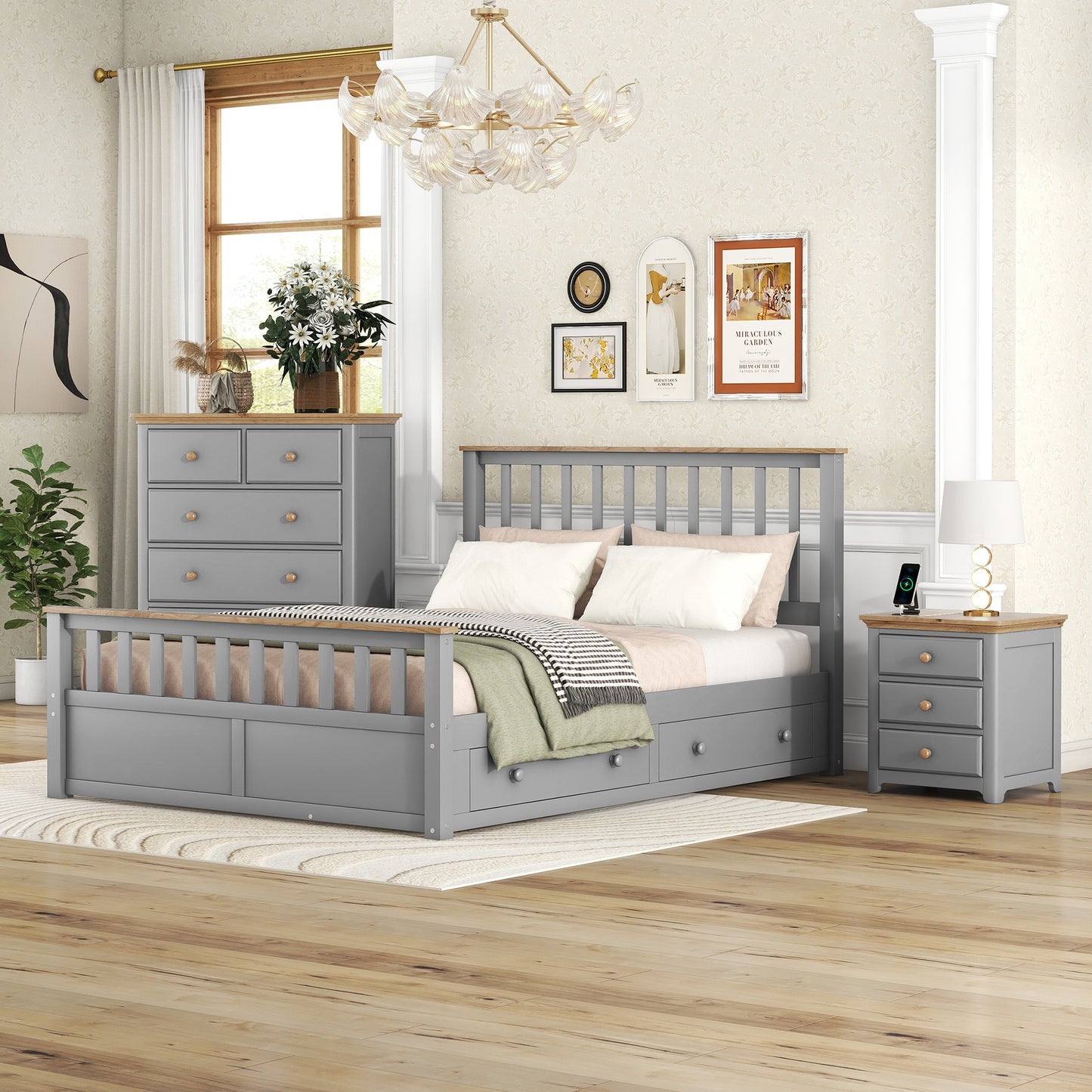 3-Piece Bedroom Set, Queen Size Bed