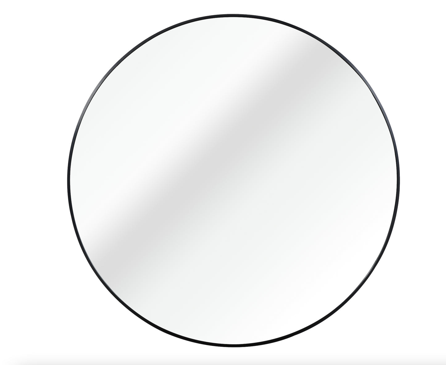 Black 39 Inch Metal Round Mirror